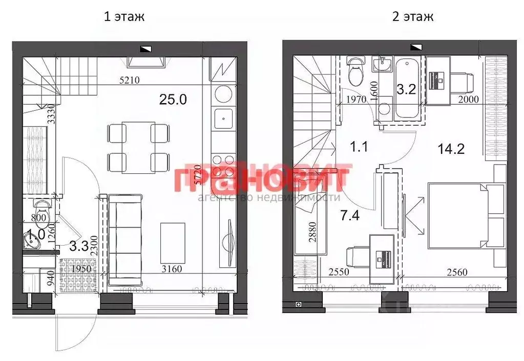 Таунхаус, 53.9 м - Фото 1