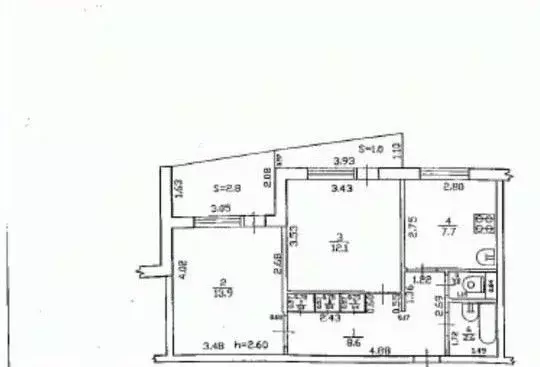 2-к кв. Брянская область, Брянск Авиационная ул., 5 (47.1 м) - Фото 1