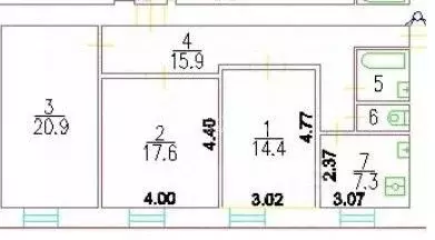 3-к кв. Москва Варшавское ш., 2 (81.0 м) - Фото 2