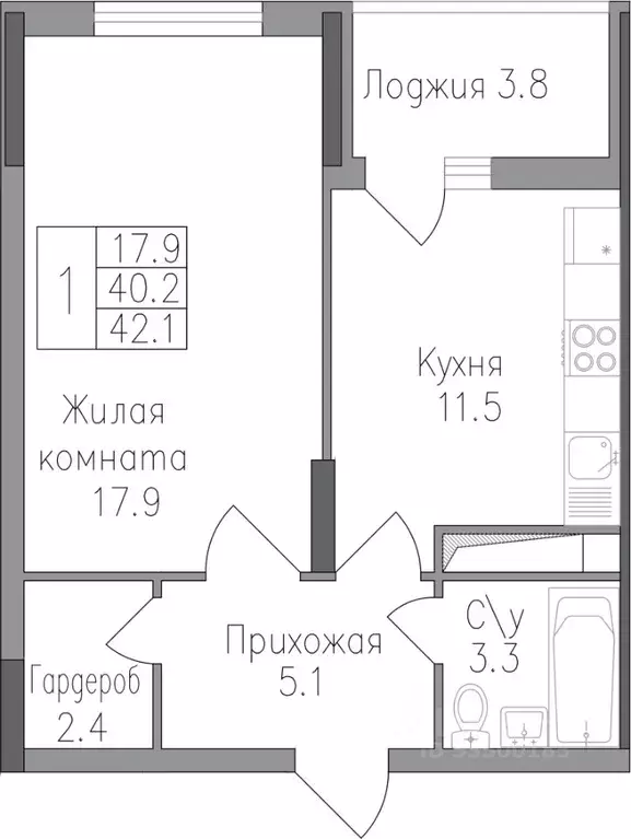 1-к кв. Липецкая область, Липецк Поколение жилой комплекс (42.1 м) - Фото 0