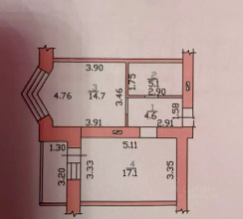 1-к кв. Орловская область, Орел ул. Лескова, 3 (41.5 м) - Фото 2