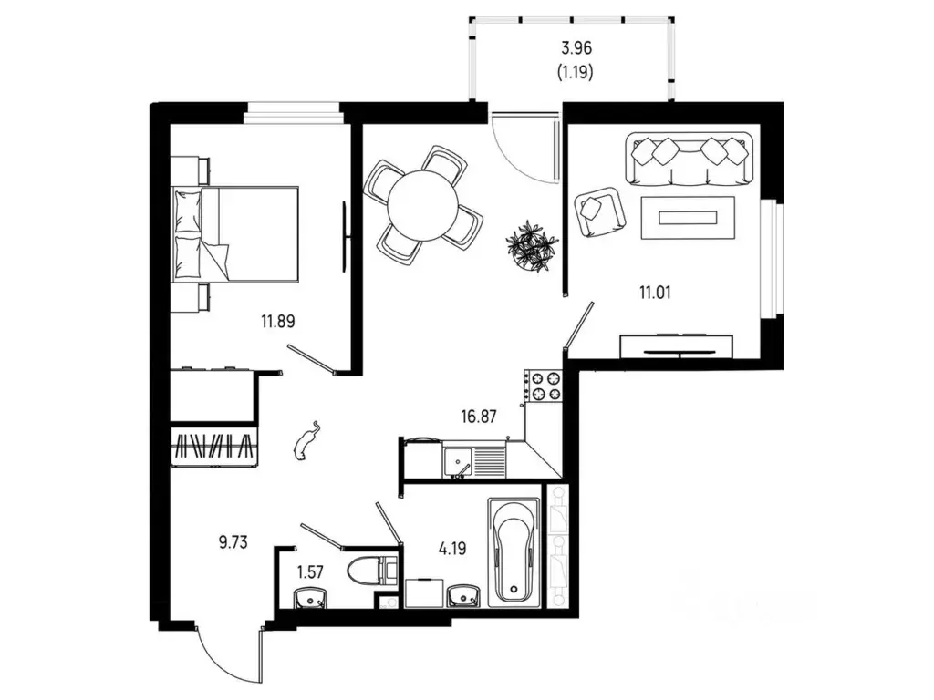 2-к кв. Ленинградская область, Всеволожский район, Свердловское ... - Фото 1