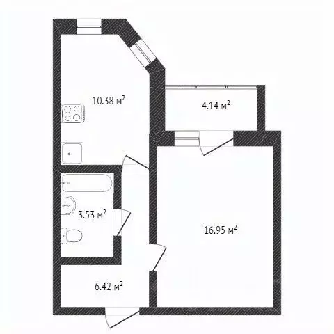 1-к кв. Вологодская область, Череповец ул. Белинского, 47 (37.6 м) - Фото 2
