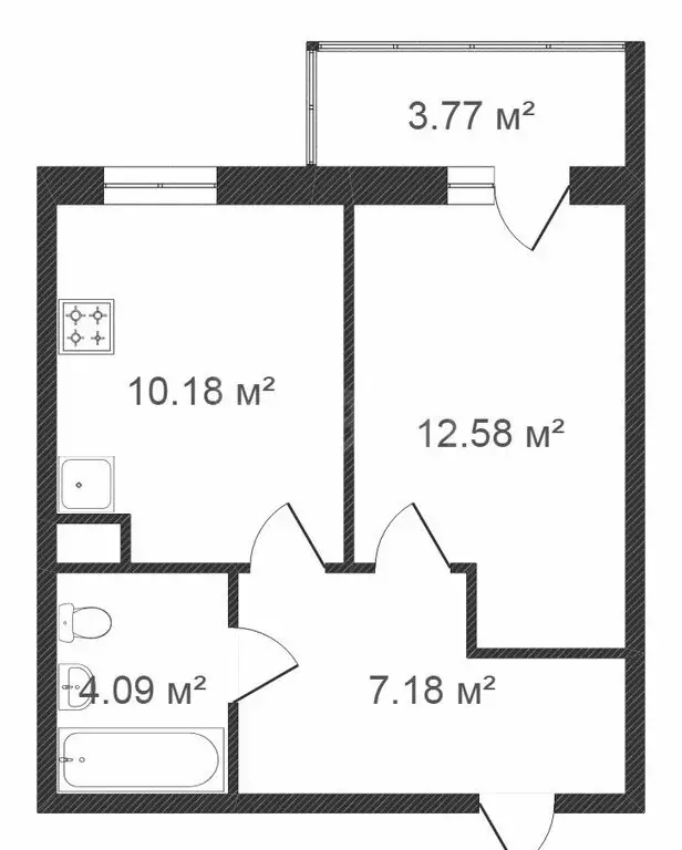 1-комнатная квартира: Тюмень, улица Тимофея Чаркова, 81к2 (34.5 м) - Фото 1