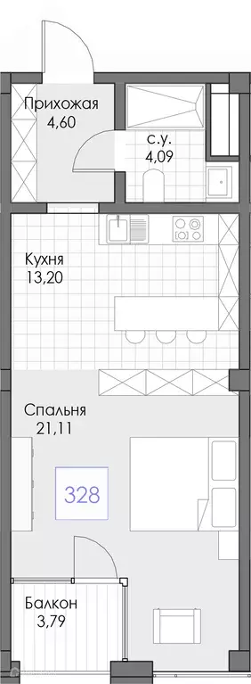 Продаётся 1-к квартира, 46.79 м - Фото 0