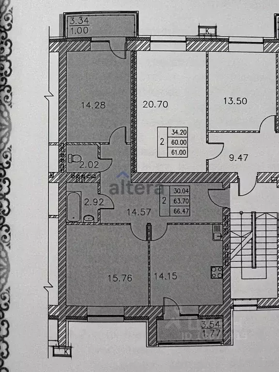 2-к кв. Татарстан, Казань ул. Азата Аббасова, 13 (63.5 м) - Фото 2