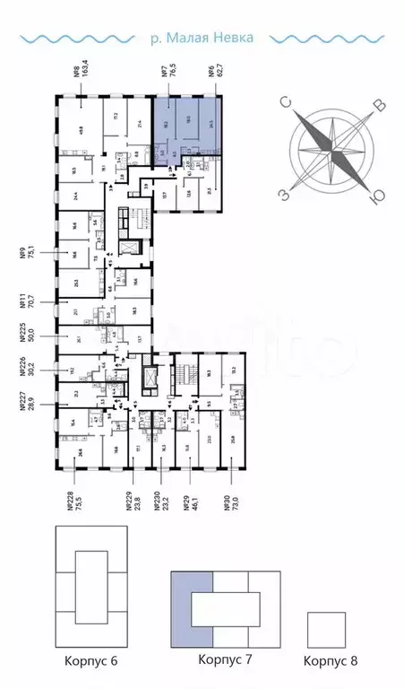 2-к. квартира, 76,5 м, 3/9 эт. - Фото 1