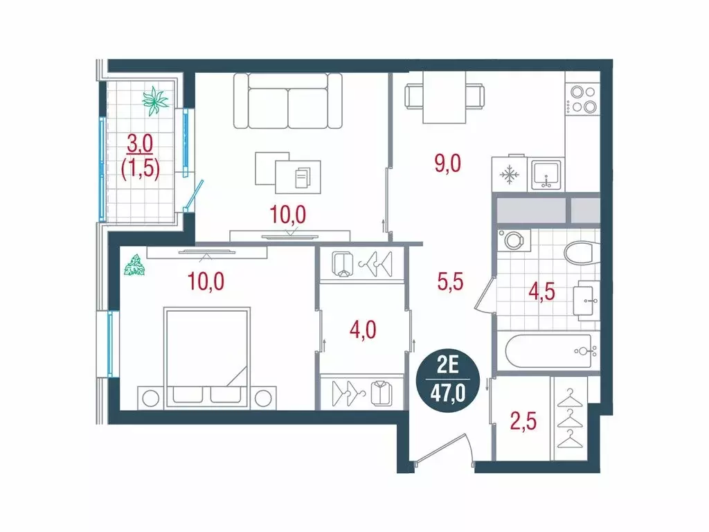 2-комнатная квартира: Москва, Кавказский бульвар, 51 (47 м) - Фото 0