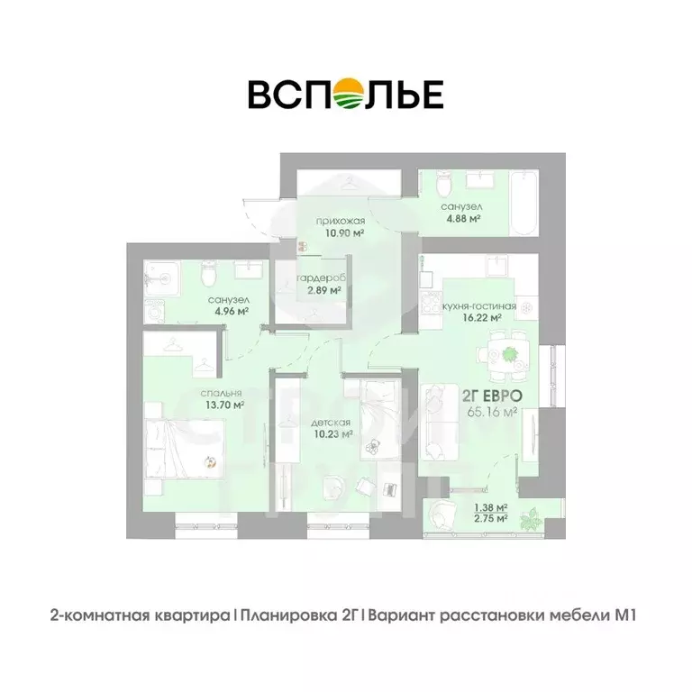 2-к кв. Владимирская область, Суздаль  (65.16 м) - Фото 1