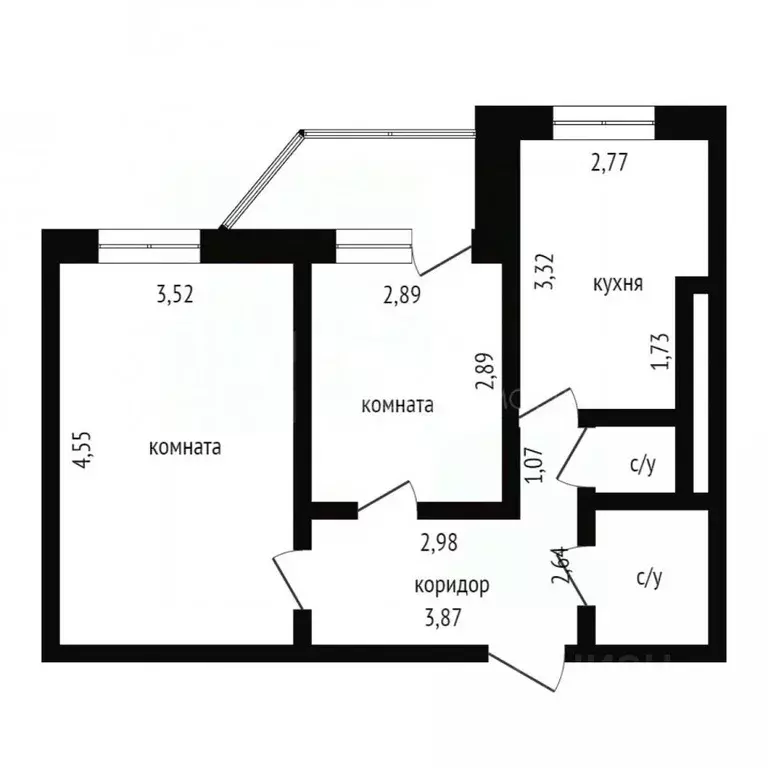 2-к кв. Тюменская область, Тюмень ул. Михаила Сперанского, 21 (56.5 м) - Фото 2