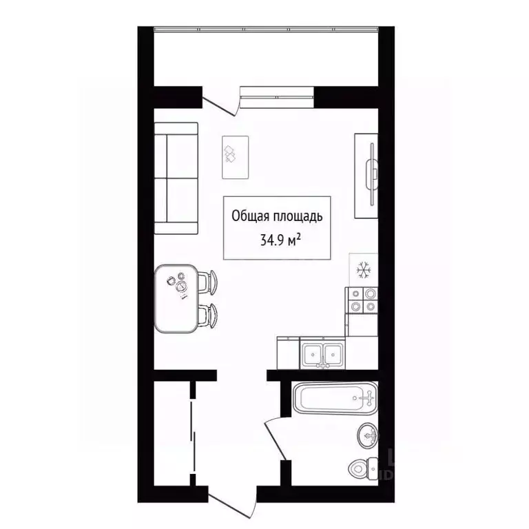 Студия Алтай, Горно-Алтайск Проточная ул. (34.9 м) - Фото 2
