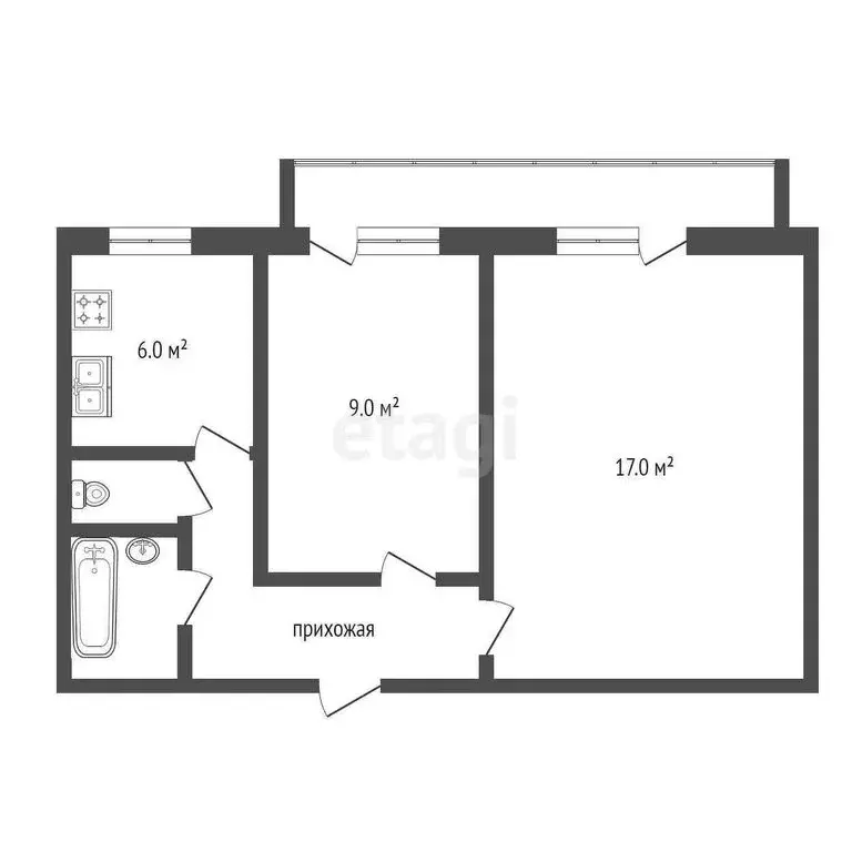2-комнатная квартира: Мичуринск, улица 7 Ноября, 62 (46.57 м) - Фото 0