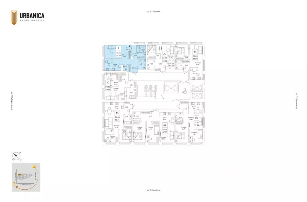 3-к кв. Башкортостан, Уфа ул. Художника Позднова, 13 (54.9 м) - Фото 2