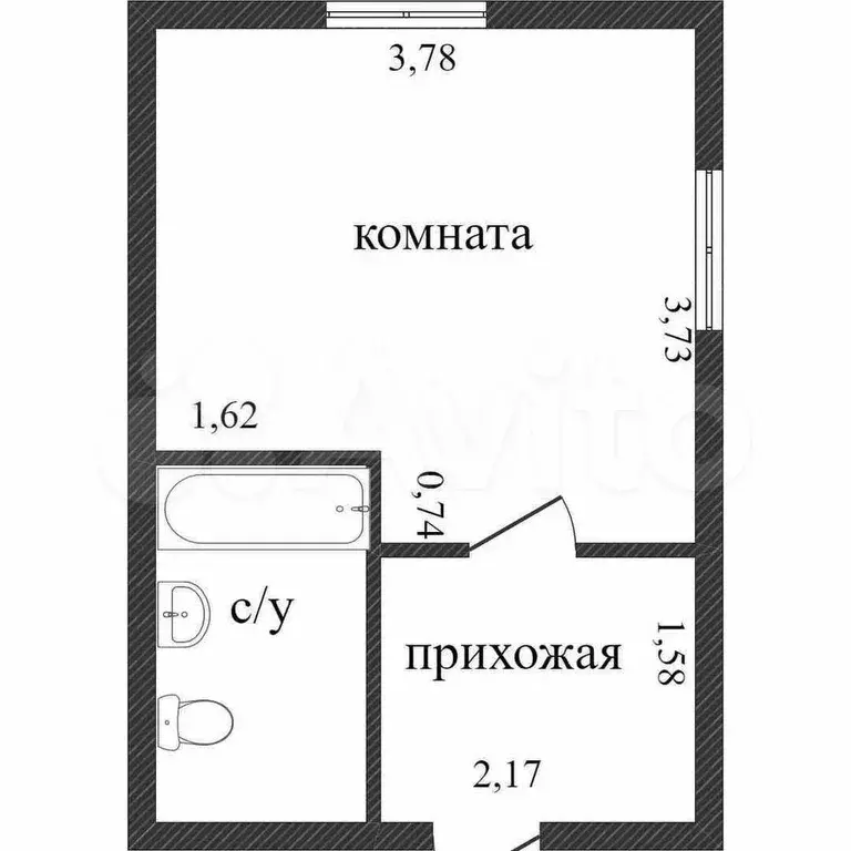 Квартира-студия, 19,3 м, 2/3 эт. - Фото 0