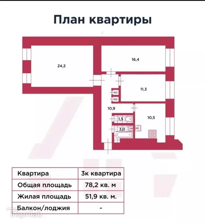 3-к кв. Санкт-Петербург Большая Московская ул., 18 (78.2 м) - Фото 2