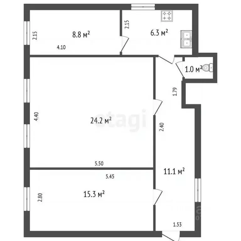 Комната Санкт-Петербург ул. Черняховского, 11 (15.3 м) - Фото 1