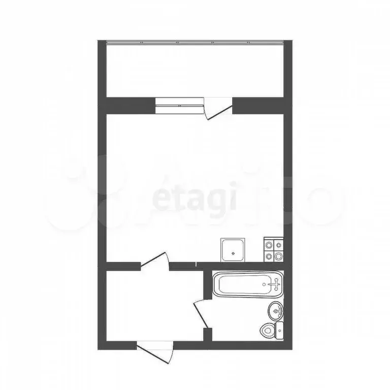 1-к. квартира, 15,8 м, 1/8 эт. - Фото 0