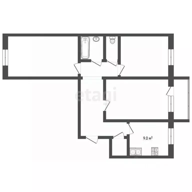 3-к кв. Ростовская область, Ростов-на-Дону ул. 2-й Пятилетки, 8 (67.0 ... - Фото 2