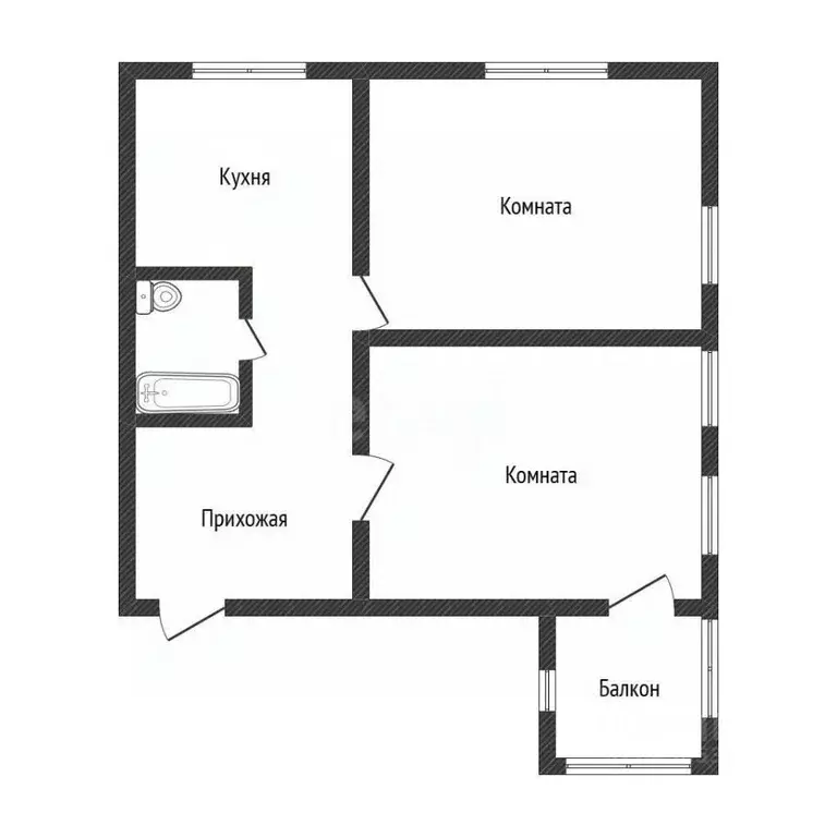 2-к кв. Алтайский край, Бийск Социалистическая ул., 92 (62.2 м) - Фото 2