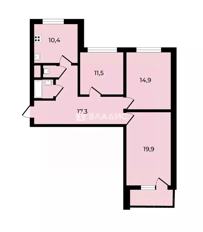 3-к кв. Москва Дубнинская ул., 43 (78.7 м) - Фото 2