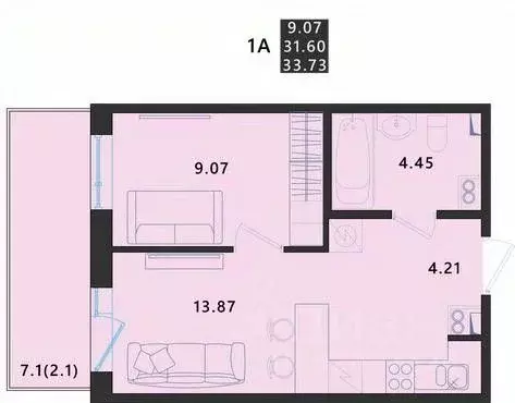 1-к кв. Псковская область, Псковский район, Завеличенская волость, д. ... - Фото 1