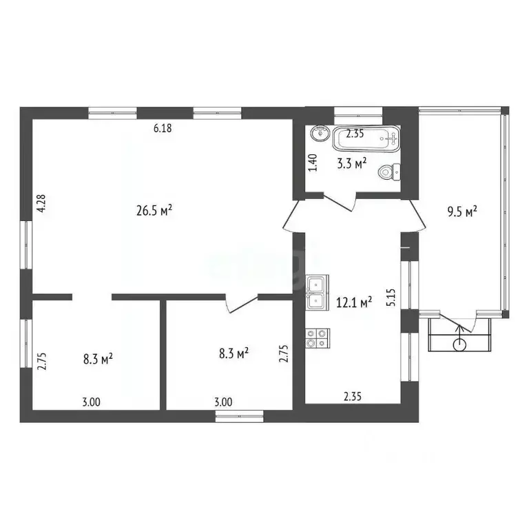 Дом в Московская область, Коломна Городищенская ул., 91А (68 м) - Фото 1