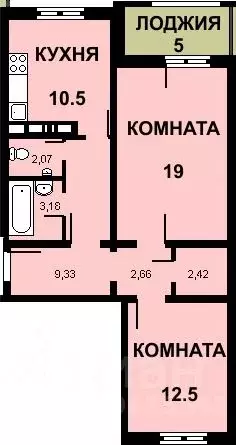 2-к кв. Санкт-Петербург Парашютная ул., 56к3 (61.0 м) - Фото 0