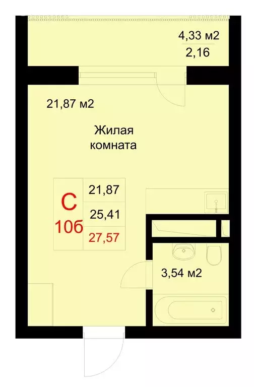 Квартира-студия: Казань, улица Рауиса Гареева, 78Б (27.57 м) - Фото 0