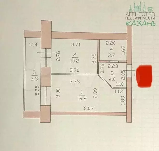 1-к. квартира, 37,4 м, 6/10 эт. - Фото 0