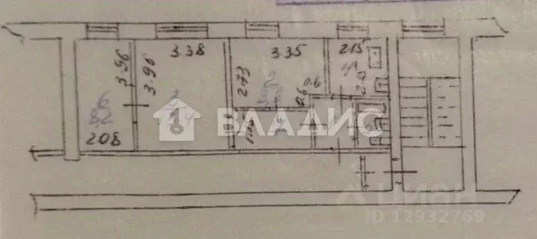 3-к кв. Пензенская область, Пенза Центральная ул., 14 (43.2 м) - Фото 2