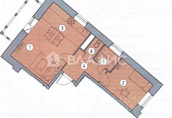 2-к кв. Московская область, Химки ул. Германа Титова, 4 (41.9 м) - Фото 2