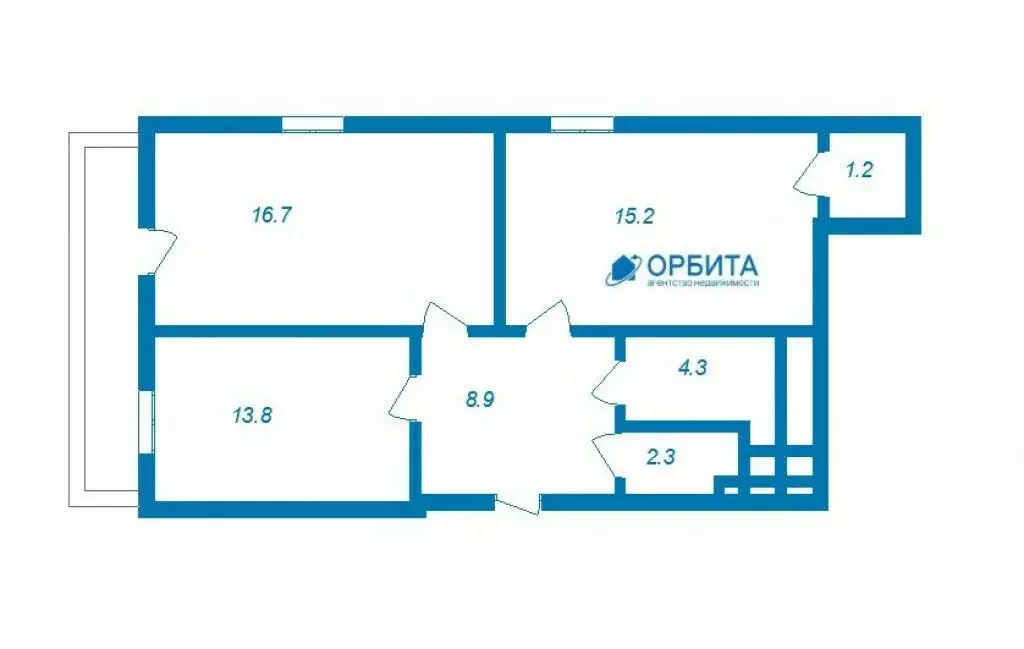 2-комнатная квартира: Тюмень, улица Дмитрия Менделеева, 14 (62.3 м) - Фото 0