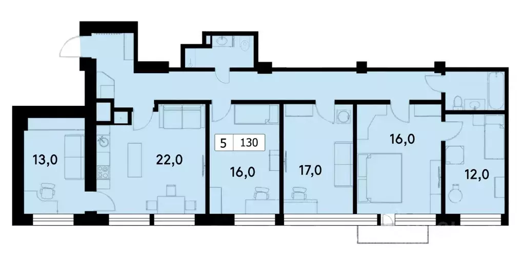 5-к кв. Москва Тверская ул., 30/2С1 (130.0 м) - Фото 1