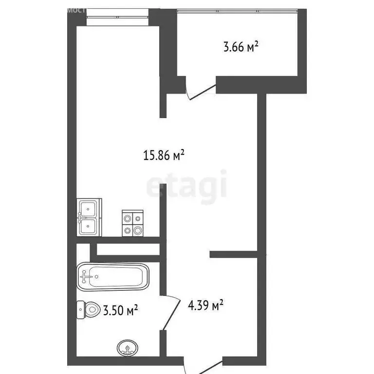 1-комнатная квартира: деревня Патрушева, улица Александра Пушкина, 10 ... - Фото 1
