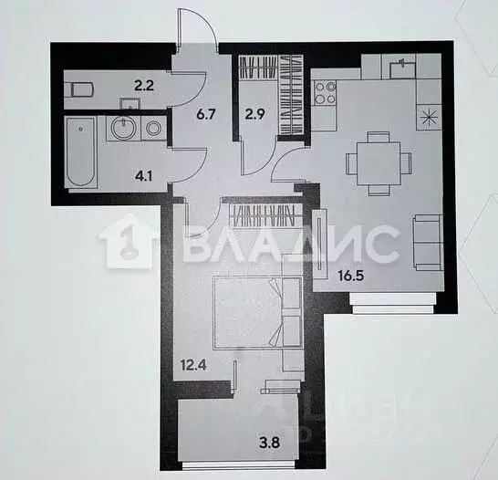 1-к кв. Пензенская область, Пенза ул. Урицкого, 48 (48.0 м) - Фото 2