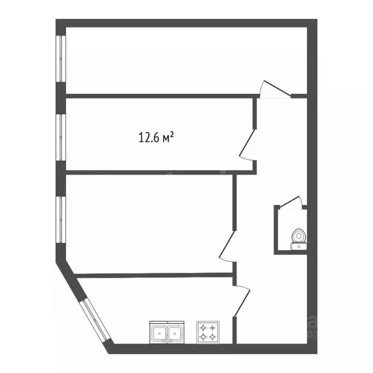 Комната Санкт-Петербург Заозерная ул., 6 (12.6 м) - Фото 2