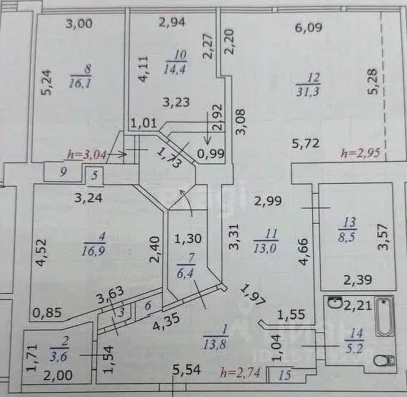 5-к кв. Коми, Сыктывкар ул. Ленина, 41 (132.0 м) - Фото 2