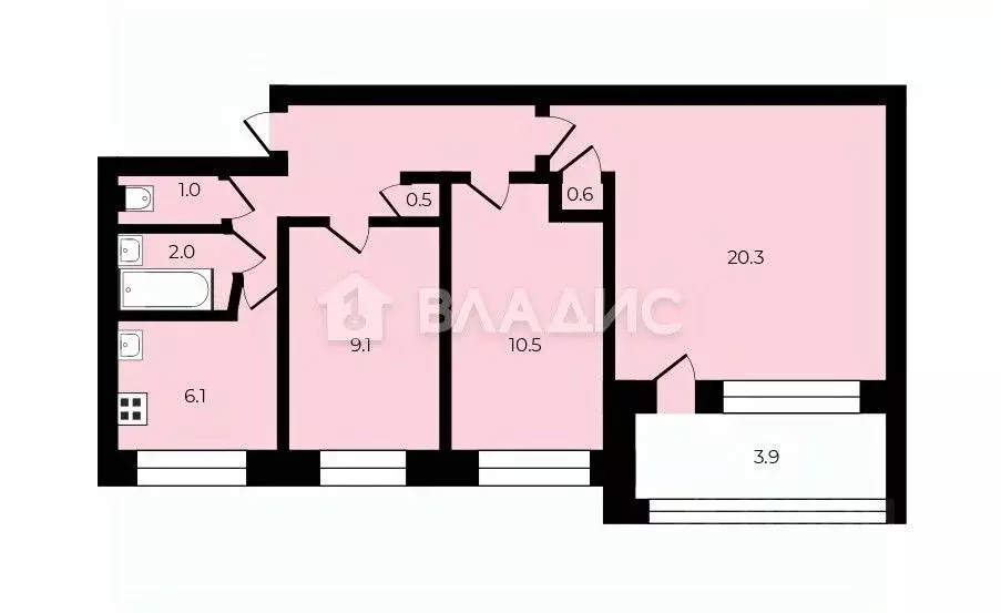 3-к кв. Санкт-Петербург просп. Народного ополчения, 181 (57.67 м) - Фото 2