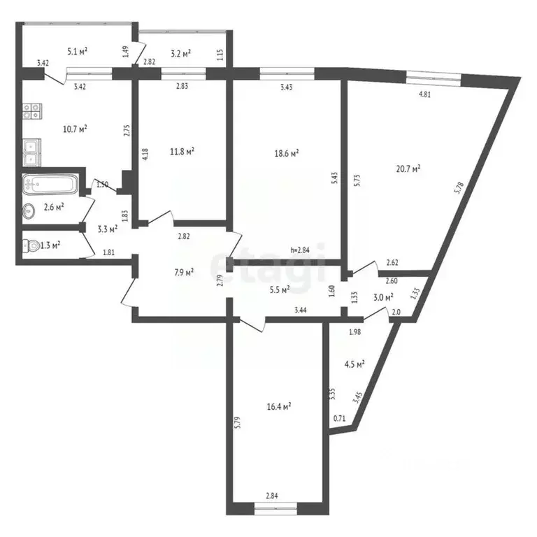 4-к кв. Саха (Якутия), Якутск 202-й мкр, 18 (106.3 м) - Фото 1