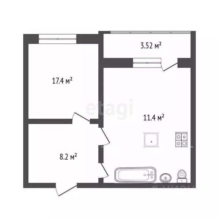 1-к кв. Оренбургская область, Оренбург Уральская ул., 2/15 (45.6 м) - Фото 1