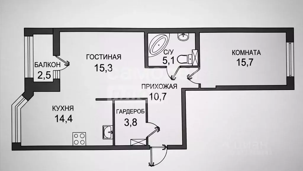2-к кв. Санкт-Петербург Малая Бухарестская ул., 12 (65.3 м) - Фото 2