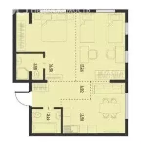 Квартира-студия: Иркутск, улица Набережная Иркута, 17 (61.9 м) - Фото 1