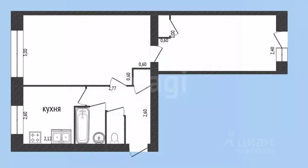 2-к кв. Татарстан, Казань ул. Тимирязева, 1А (62.3 м) - Фото 2
