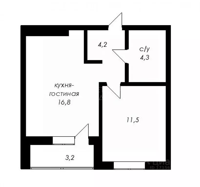 1-к кв. Тюменская область, Тюмень ул. Николая Глебова, 3 (37.8 м) - Фото 1