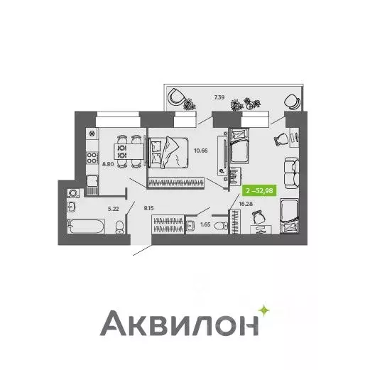 2-к кв. Архангельская область, Северодвинск Аквилон Листва жилой ... - Фото 0