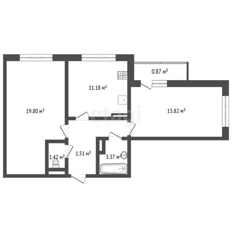 2-комнатная квартира: Ярославль, Брагинская улица, 18к3 (59.4 м) - Фото 0
