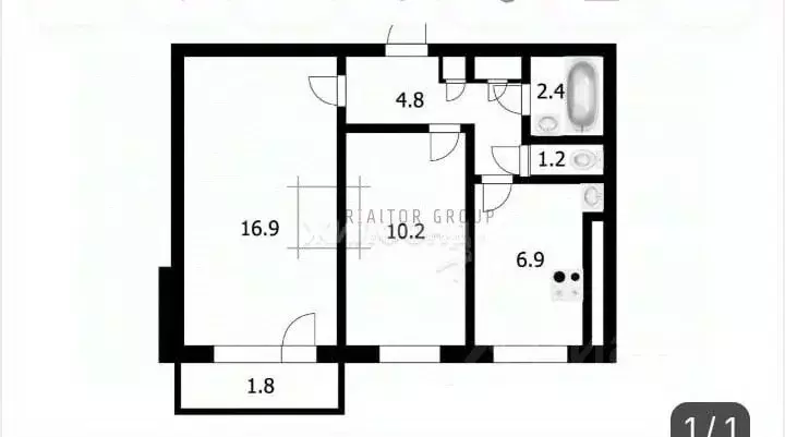 2-к кв. Новосибирская область, Новосибирск ул. Бориса Богаткова, 228 ... - Фото 2