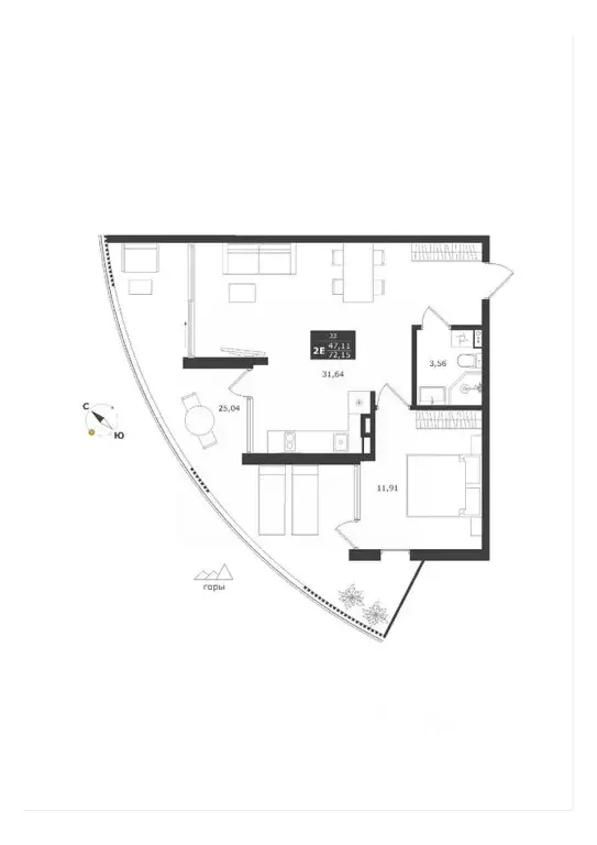 2-к кв. Крым, Алушта муниципальный округ, с. Виноградное ул. Сусловой, ... - Фото 1