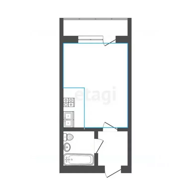 Студия Ханты-Мансийский АО, Сургут ул. Крылова, 32 (29.0 м) - Фото 1