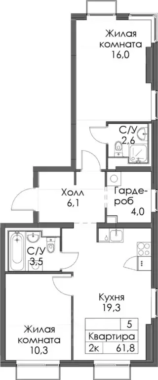 2-к кв. Санкт-Петербург Лиговский просп., 244 (61.8 м) - Фото 0
